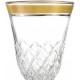 Taça 200ml Lapidada Com Borda Dourada Em Vidro
